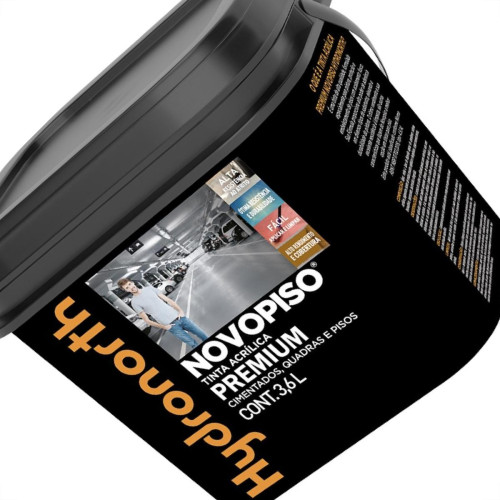 Tinta Hydronorth Novopiso Premium Piso 3,6L Fosco Preto Galao 