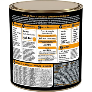 Tinta Esmalte Hydronorth Standard Brilhante Para Metais E Madeiras 900Ml Amarelo Ouro 