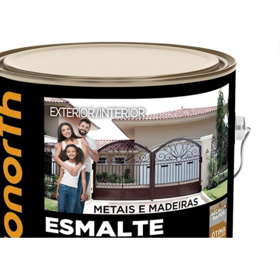 Tinta Esmalte Hydronorth Standard Brilhante Para Metais E Madeiras 3,6L Cinza Medio 