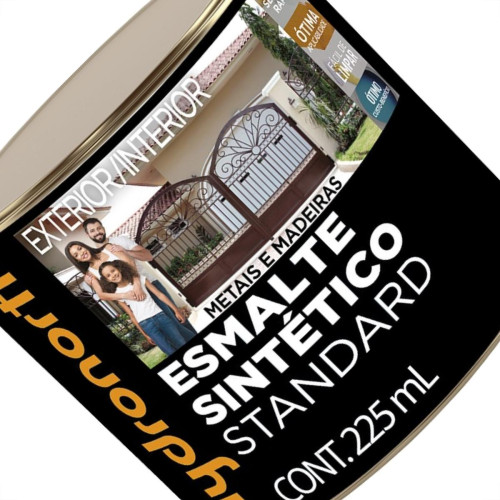 Tinta Esmalte Hydronorth Standard Brilhante Para Metais E Madeiras 225Ml Cinza Medio 