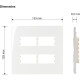 Placa Margirius Sleek 4X4 Branca (4Modulos Distanciados) Com Suporte 16019