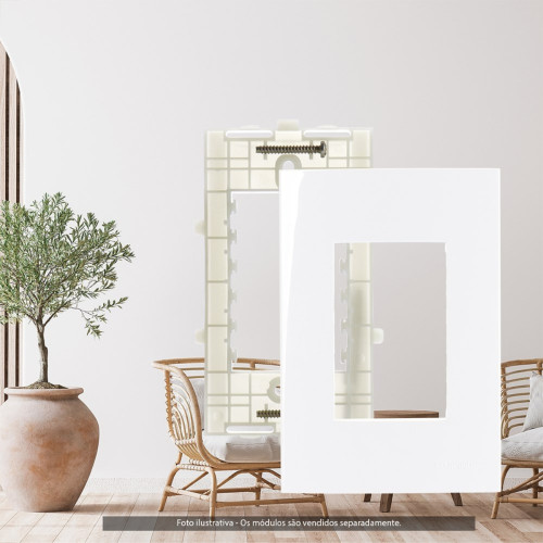 Placa Margirius Sleek 4X2 Branca (3Modulo Horizontal) Com Suporte 16023 Placa Margirius Sleek 4X2 Branca (3Modulo Horizontal) Com Suporte 16023