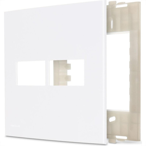 Placa Margirius Sleek 4X4 Branca (2Modulo Horizontal) Com Suporte 16021 Placa Margirius Sleek 4X4 Branca (2Modulo Horizontal) Com Suporte 16021