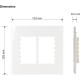 Placa Margirius Sleek 4X4 Branca (6Modulo Horizontal) Com Suporte 16018