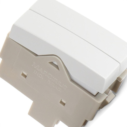 Modulo Margirius Sleek Simples Duplo 10A Branco 17837 Modulo Margirius Sleek Simples Duplo 10A Branco 17837
