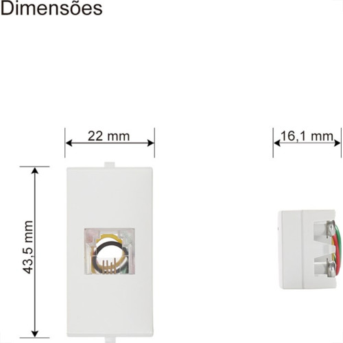 Modulo Margirius Sleek 1 Tomada Rede Rj11 Branco 16046 Modulo Margirius Sleek 1 Tomada Rede Rj11 Branco 16046