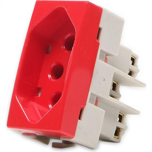 Modulo Tomada Margirius Sleek 2Polo+Terra 20A Vermelho 15918 Modulo Tomada Margirius Sleek 2Polo+Terra 20A Vermelho 15918
