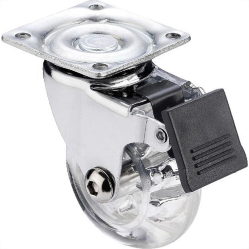 Rodizio Perkon Poliuretano Base Giratorio Transparente Com Trava 50Mm 1242 Rodizio Perkon Poliuretano Base Giratorio Transparente Com Trava 50Mm 1242