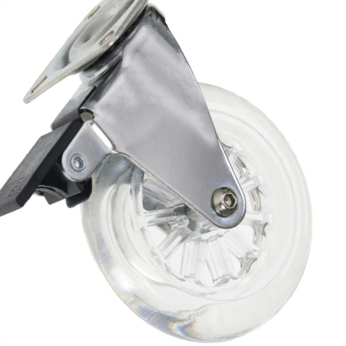 Rodizio Perkon Poliuretano Base Giratorio Transparente Com Trava 100Mm 1244 Rodizio Perkon Poliuretano Base Giratorio Transparente Com Trava 100Mm 1244