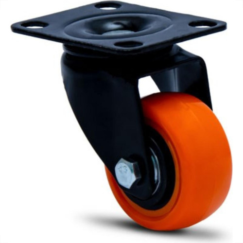 Rodizio Colson Polietileno Base Giratoria Laranja Sem Trava 41Mm Rodizio Colson Polietileno Base Giratoria Laranja Sem Trava 41Mm