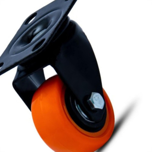 Rodizio Colson Polietileno Base Giratoria Laranja Sem Trava 41Mm Rodizio Colson Polietileno Base Giratoria Laranja Sem Trava 41Mm