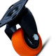 Rodizio Colson Polietileno Base Giratoria Laranja Sem Trava 41Mm Rodizio Colson Polietileno Base Giratoria Laranja Sem Trava 41Mm