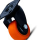 Rodizio Colson Polietileno Base Giratoria Laranja Sem Trava 50Mm Rodizio Colson Polietileno Base Giratoria Laranja Sem Trava 50Mm