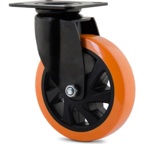 Rodizio Colson Polietileno Base Giratoria Laranja Sem Trava 100Mm Rodizio Colson Polietileno Base Giratoria Laranja Sem Trava 100Mm