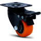 Rodizio Colson Polietileno Base Giratoria Laranja Com Trava 50Mm Rodizio Colson Polietileno Base Giratoria Laranja Com Trava 50Mm