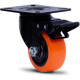 Rodizio Colson Polietileno Base Giratoria Laranja Com Trava 75Mm Rodizio Colson Polietileno Base Giratoria Laranja Com Trava 75Mm