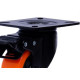 Rodizio Colson Polietileno Base Giratoria Laranja Com Trava 75Mm Rodizio Colson Polietileno Base Giratoria Laranja Com Trava 75Mm
