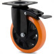Rodizio Colson Polietileno Base Giratoria Laranja Com Trava 100Mm Rodizio Colson Polietileno Base Giratoria Laranja Com Trava 100Mm