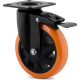 Rodizio Colson Polietileno Base Giratoria Laranja Com Trava 150Mm Rodizio Colson Polietileno Base Giratoria Laranja Com Trava 150Mm
