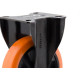 Rodizio Colson Polietileno Base Fixa Laranja Sem Trava 100Mm 