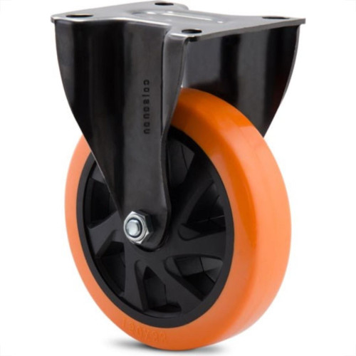 Rodizio Colson Polietileno Base Fixa Laranja Sem Trava 125Mm Rodizio Colson Polietileno Base Fixa Laranja Sem Trava 125Mm