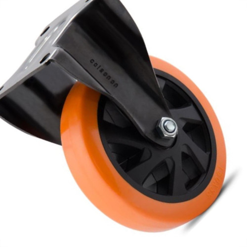 Rodizio Colson Polietileno Base Fixa Laranja Sem Trava 125Mm Rodizio Colson Polietileno Base Fixa Laranja Sem Trava 125Mm