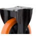 Rodizio Colson Polietileno Base Fixa Laranja Sem Trava 150Mm 