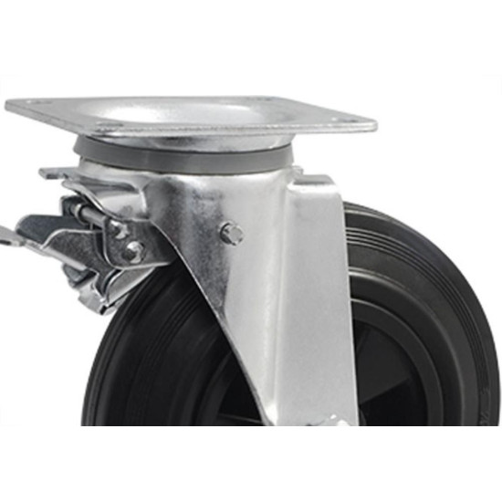 Rodizio Para Lixeira Colson Borracha Macica Base Giratoria Com Trava 8X2 
