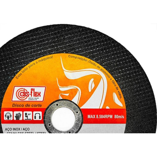 Disco De Corte Para Inox Disflex Extra Fino 7''X1,6X7/8 15.056 - Kit C/50 Disco De Corte Para Inox Disflex Extra Fino 7''X1,6X7/8 15.056 - Kit C/50