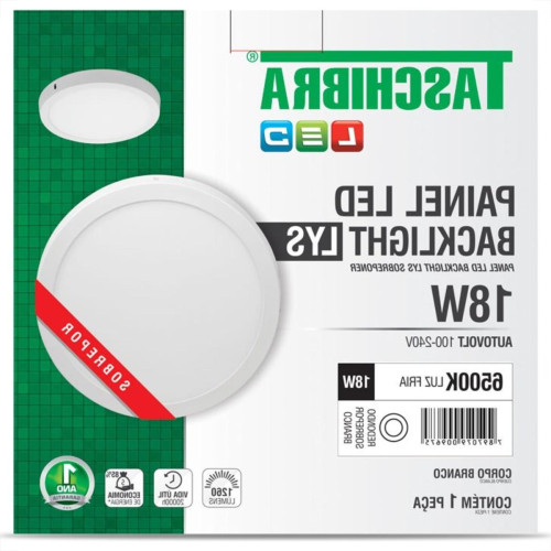 Plaf.Led Tasch.Lys Ext.Rd.18W 6500K 22Cm