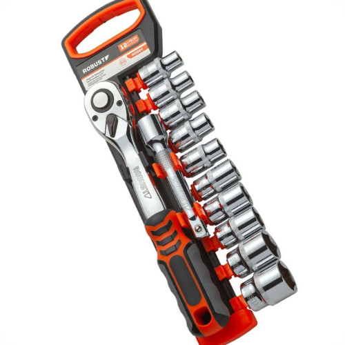 Soquete Robust Sextavado Com Catraca 1/2'' Com 12 Pecas 