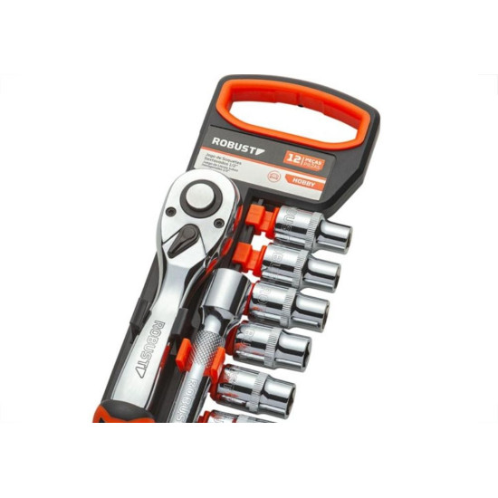 Soquete Robust Sextavado Com Catraca 1/2'' Com 12 Pecas 