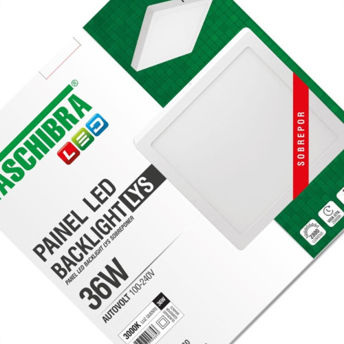 Luminaria Led Plafon Taschibra Lys Externo Quadrado 36W 3000K 40Cm Luminaria Led Plafon Taschibra Lys Externo Quadrado 36W 3000K 40Cm