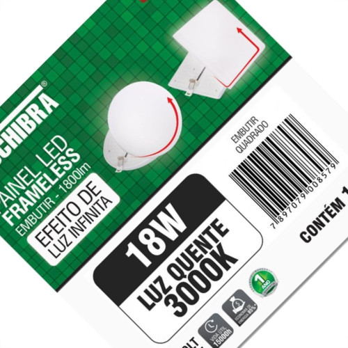 Luminaria Led Plafon Taschibra Frameless Borda Infinita Embutir Quadrado 18W 3000K 12Cm Luminaria Led Plafon Taschibra Frameless Borda Infinita Embutir Quadrado 18W 3000K 12Cm