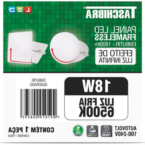 Luminaria Led Plafon Taschibra Frameless Borda Infinita Embutir Quadrado 18W 6500K 12Cm Luminaria Led Plafon Taschibra Frameless Borda Infinita Embutir Quadrado 18W 6500K 12Cm