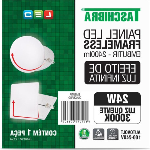 Luminaria Led Plafon Taschibra Frameless Borda Infinita Embutir Quadrado 24W 3000K 17Cm Luminaria Led Plafon Taschibra Frameless Borda Infinita Embutir Quadrado 24W 3000K 17Cm
