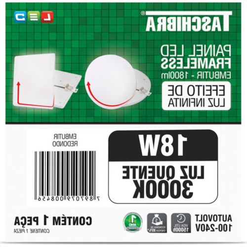 Luminaria Led Plafon Taschibra Frameless Borda Infinita Embutir Redondo 18W 3000K 12Cm Luminaria Led Plafon Taschibra Frameless Borda Infinita Embutir Redondo 18W 3000K 12Cm