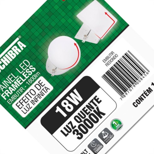 Luminaria Led Plafon Taschibra Frameless Borda Infinita Embutir Redondo 18W 3000K 12Cm Luminaria Led Plafon Taschibra Frameless Borda Infinita Embutir Redondo 18W 3000K 12Cm