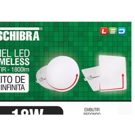Luminaria Led Plafon Taschibra Frameless Borda Infinita Embutir Redondo 18W 6500K 12Cm Luminaria Led Plafon Taschibra Frameless Borda Infinita Embutir Redondo 18W 6500K 12Cm