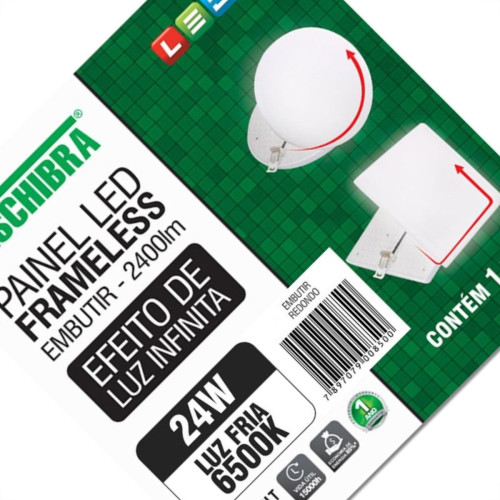 Luminaria Led Plafon Taschibra Frameless Borda Infinita Embutir Redondo 24W 6500K 16,5Cm Luminaria Led Plafon Taschibra Frameless Borda Infinita Embutir Redondo 24W 6500K 16,5Cm