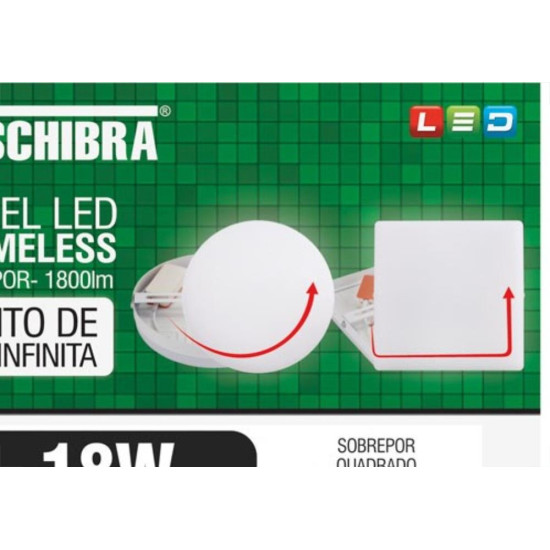 Luminaria Led Plafon Taschibra Frameless Borda Infinita Externo Quadrado 18W 3000K 12Cm Luminaria Led Plafon Taschibra Frameless Borda Infinita Externo Quadrado 18W 3000K 12Cm