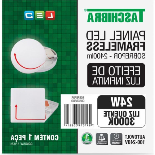 Luminaria Led Plafon Taschibra Frameless Borda Infinita Externo Quadrado 24W 3000K 17Cm Luminaria Led Plafon Taschibra Frameless Borda Infinita Externo Quadrado 24W 3000K 17Cm