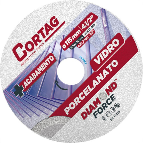 Disco Diamantado Cortag Porcelanato/Vidro 115Mm 62797 Disco Diamantado Cortag Porcelanato/Vidro 115Mm 62797