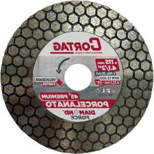 Disco Diamantado Cortag Para Chanfro 45° Premium 115Mm 62795