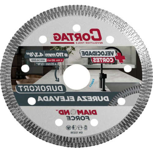 Disco Diamantado Cortag Turbo Durokort Seguimentado Seco 110Mm 60668 Disco Diamantado Cortag Turbo Durokort Seguimentado Seco 110Mm 60668