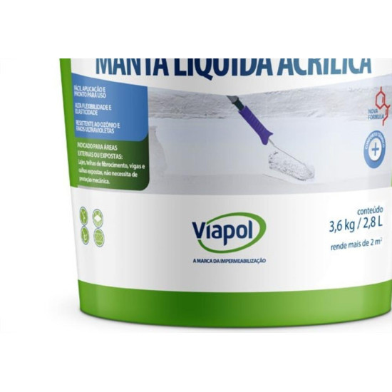 Manta Liquida Vedalage Viapol 3,6Kg Galao V0217893 Manta Liquida Vedalage Viapol 3,6Kg Galao V0217893