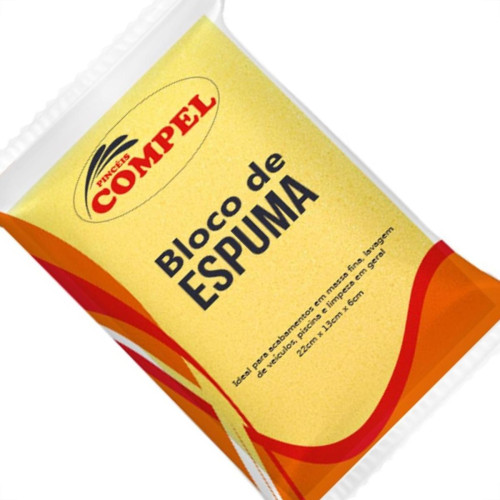 Espuma Em Bloco Compel Amarela 22X13X6Cm 0,2001 Espuma Em Bloco Compel Amarela 22X13X6Cm 0,2001