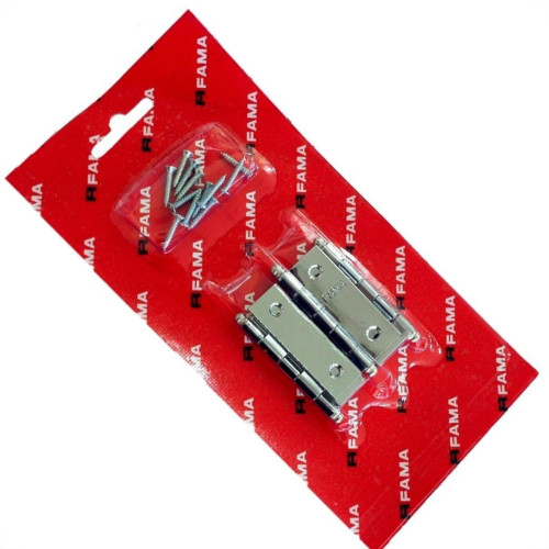 Dobradica Fama 1295 Ferro Cromado Bicromatizado 3.1/2'' Blister Com 3 Pecas Dobradica Fama 1295 Ferro Cromado Bicromatizado 3.1/2'' Blister Com 3 Pecas