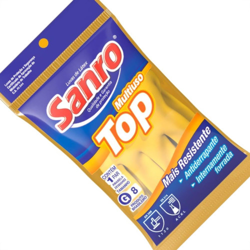 Luva Sanro Forrada Amarela Tam.G Par
