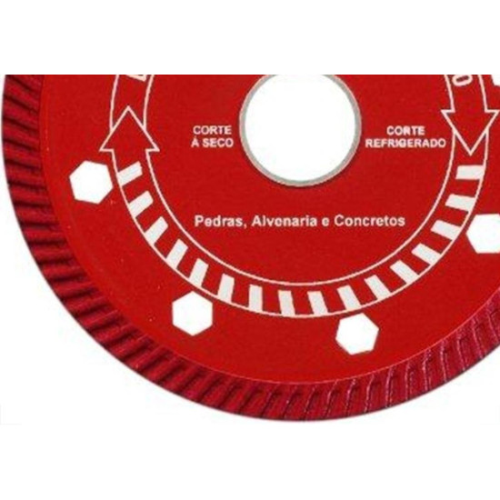 Disco Diamantado Braskoki 110Mm Turbo Jet Vermelho Seco Agua 